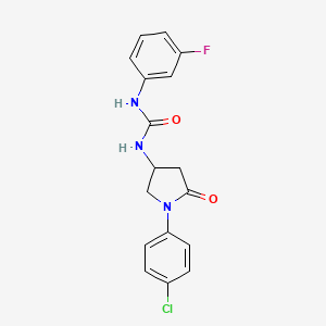 molecular formula C17H15ClFN3O2 B6490953 3-[1-(4-chlorophenyl)-5-oxopyrrolidin-3-yl]-1-(3-fluorophenyl)urea CAS No. 891109-86-7