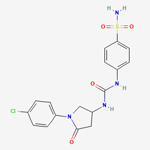 molecular formula C17H17ClN4O4S B6490961 3-[1-(4-chlorophenyl)-5-oxopyrrolidin-3-yl]-1-(4-sulfamoylphenyl)urea CAS No. 891110-55-7