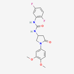 molecular formula C19H19F2N3O4 B6491006 1-(2,5-difluorophenyl)-3-[1-(3,4-dimethoxyphenyl)-5-oxopyrrolidin-3-yl]urea CAS No. 891116-10-2