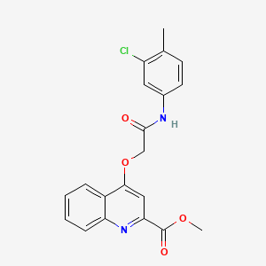 molecular formula C20H17ClN2O4 B6491018 methyl 4-{[(3-chloro-4-methylphenyl)carbamoyl]methoxy}quinoline-2-carboxylate CAS No. 1357934-66-7