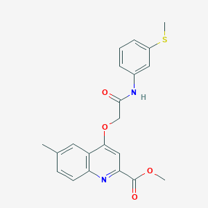 molecular formula C21H20N2O4S B6491032 methyl 6-methyl-4-({[3-(methylsulfanyl)phenyl]carbamoyl}methoxy)quinoline-2-carboxylate CAS No. 1358223-46-7