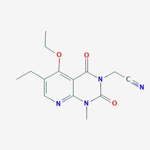 molecular formula C14H16N4O3 B6491035 2-{5-ethoxy-6-ethyl-1-methyl-2,4-dioxo-1H,2H,3H,4H-pyrido[2,3-d]pyrimidin-3-yl}acetonitrile CAS No. 921469-35-4