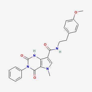 molecular formula C23H22N4O4 B6491042 N-[2-(4-methoxyphenyl)ethyl]-5-methyl-2,4-dioxo-3-phenyl-1H,2H,3H,4H,5H-pyrrolo[3,2-d]pyrimidine-7-carboxamide CAS No. 921508-62-5