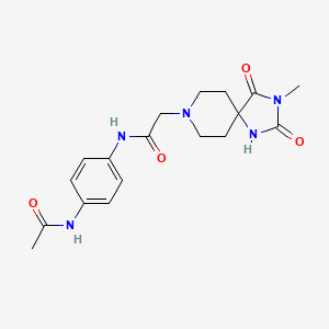 molecular formula C18H23N5O4 B6491057 N-(4-acetamidophenyl)-2-{3-methyl-2,4-dioxo-1,3,8-triazaspiro[4.5]decan-8-yl}acetamide CAS No. 923233-32-3