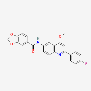 molecular formula C25H19FN2O4 B6491094 N-[4-ethoxy-2-(4-fluorophenyl)quinolin-6-yl]-2H-1,3-benzodioxole-5-carboxamide CAS No. 1358282-54-8