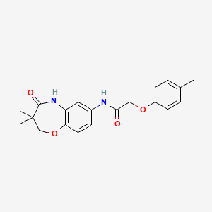 molecular formula C20H22N2O4 B6491099 N-(3,3-dimethyl-4-oxo-2,3,4,5-tetrahydro-1,5-benzoxazepin-7-yl)-2-(4-methylphenoxy)acetamide CAS No. 921524-02-9