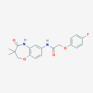 molecular formula C19H19FN2O4 B6491105 N-(3,3-dimethyl-4-oxo-2,3,4,5-tetrahydro-1,5-benzoxazepin-7-yl)-2-(4-fluorophenoxy)acetamide CAS No. 921817-49-4