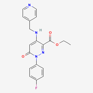 molecular formula C19H17FN4O3 B6491131 ethyl 1-(4-fluorophenyl)-6-oxo-4-{[(pyridin-4-yl)methyl]amino}-1,6-dihydropyridazine-3-carboxylate CAS No. 922069-28-1