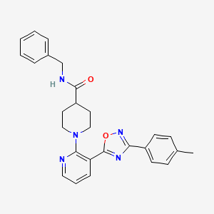 N-benzyl-1-{3-[3-(4-methylphenyl)-1,2,4-oxadiazol-5-yl]pyridin-2-yl}piperidine-4-carboxamide