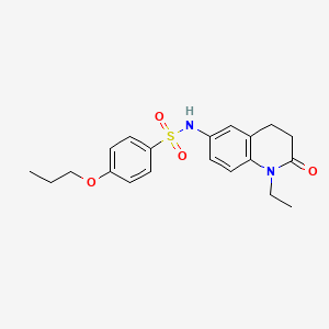 molecular formula C20H24N2O4S B6491155 N-(1-ethyl-2-oxo-1,2,3,4-tetrahydroquinolin-6-yl)-4-propoxybenzene-1-sulfonamide CAS No. 922105-48-4
