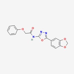 molecular formula C17H13N3O5 B6491193 N-[5-(2H-1,3-benzodioxol-5-yl)-1,3,4-oxadiazol-2-yl]-2-phenoxyacetamide CAS No. 921900-14-3