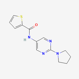 molecular formula C13H14N4OS B6491207 N-[2-(pyrrolidin-1-yl)pyrimidin-5-yl]thiophene-2-carboxamide CAS No. 1358205-84-1
