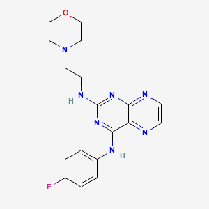 B6491209 N4-(4-fluorophenyl)-N2-[2-(morpholin-4-yl)ethyl]pteridine-2,4-diamine CAS No. 946343-89-1