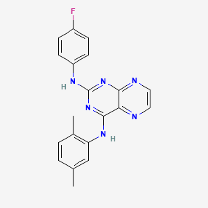 molecular formula C20H17FN6 B6491220 N4-(2,5-dimethylphenyl)-N2-(4-fluorophenyl)pteridine-2,4-diamine CAS No. 946298-21-1