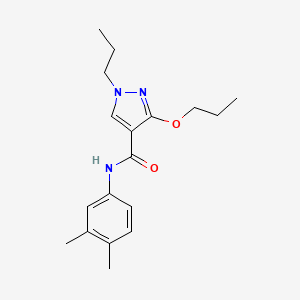 molecular formula C18H25N3O2 B6491223 N-(3,4-dimethylphenyl)-3-propoxy-1-propyl-1H-pyrazole-4-carboxamide CAS No. 1013758-47-8