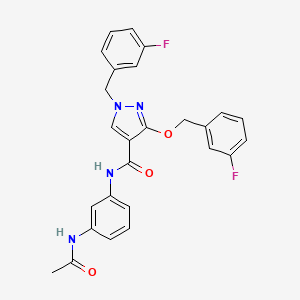 N-(3-acetamidophenyl)-3-[(3-fluorophenyl)methoxy]-1-[(3-fluorophenyl)methyl]-1H-pyrazole-4-carboxamide