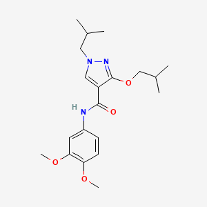 molecular formula C20H29N3O4 B6491237 N-(3,4-dimethoxyphenyl)-3-(2-methylpropoxy)-1-(2-methylpropyl)-1H-pyrazole-4-carboxamide CAS No. 1013769-89-5