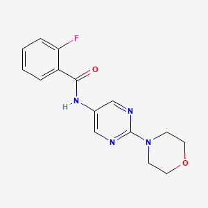 molecular formula C15H15FN4O2 B6491242 2-fluoro-N-[2-(morpholin-4-yl)pyrimidin-5-yl]benzamide CAS No. 1359617-07-4