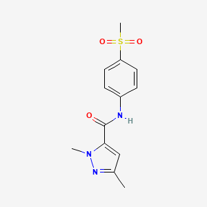 molecular formula C13H15N3O3S B6491247 N-(4-methanesulfonylphenyl)-1,3-dimethyl-1H-pyrazole-5-carboxamide CAS No. 1013770-32-5