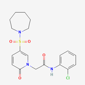 molecular formula C19H22ClN3O4S B6491261 2-[5-(azepane-1-sulfonyl)-2-oxo-1,2-dihydropyridin-1-yl]-N-(2-chlorophenyl)acetamide CAS No. 1358540-82-5