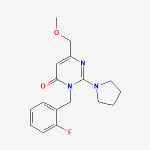 3-[(2-fluorophenyl)methyl]-6-(methoxymethyl)-2-(pyrrolidin-1-yl)-3,4-dihydropyrimidin-4-one