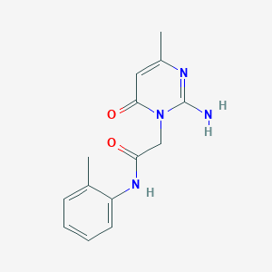 molecular formula C14H16N4O2 B6491301 2-(2-amino-4-methyl-6-oxo-1,6-dihydropyrimidin-1-yl)-N-(2-methylphenyl)acetamide CAS No. 1358164-97-2