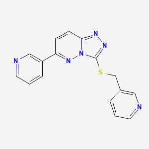 molecular formula C16H12N6S B6491308 3-(3-{[(pyridin-3-yl)methyl]sulfanyl}-[1,2,4]triazolo[4,3-b]pyridazin-6-yl)pyridine CAS No. 891107-90-7