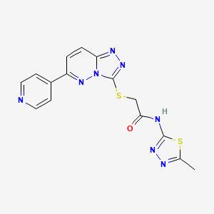 molecular formula C15H12N8OS2 B6491313 N-(5-methyl-1,3,4-thiadiazol-2-yl)-2-{[6-(pyridin-4-yl)-[1,2,4]triazolo[4,3-b]pyridazin-3-yl]sulfanyl}acetamide CAS No. 891111-54-9
