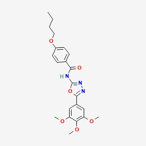 molecular formula C22H25N3O6 B6491330 4-butoxy-N-[5-(3,4,5-trimethoxyphenyl)-1,3,4-oxadiazol-2-yl]benzamide CAS No. 891117-82-1