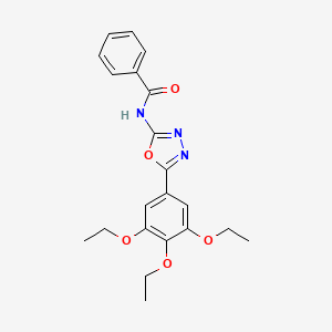 molecular formula C21H23N3O5 B6491346 N-[5-(3,4,5-triethoxyphenyl)-1,3,4-oxadiazol-2-yl]benzamide CAS No. 20113-25-1