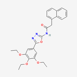 molecular formula C26H27N3O5 B6491351 2-(naphthalen-1-yl)-N-[5-(3,4,5-triethoxyphenyl)-1,3,4-oxadiazol-2-yl]acetamide CAS No. 891129-55-8