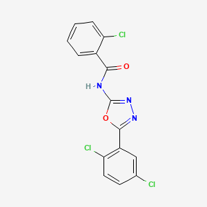 molecular formula C15H8Cl3N3O2 B6491355 2-chloro-N-[5-(2,5-dichlorophenyl)-1,3,4-oxadiazol-2-yl]benzamide CAS No. 891131-83-2