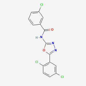 molecular formula C15H8Cl3N3O2 B6491361 3-chloro-N-[5-(2,5-dichlorophenyl)-1,3,4-oxadiazol-2-yl]benzamide CAS No. 891131-91-2