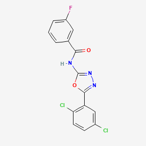 molecular formula C15H8Cl2FN3O2 B6491362 N-[5-(2,5-dichlorophenyl)-1,3,4-oxadiazol-2-yl]-3-fluorobenzamide CAS No. 891132-39-1