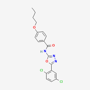 molecular formula C19H17Cl2N3O3 B6491371 4-butoxy-N-[5-(2,5-dichlorophenyl)-1,3,4-oxadiazol-2-yl]benzamide CAS No. 891133-43-0