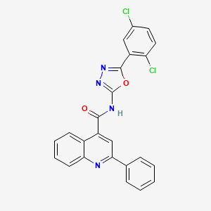 molecular formula C24H14Cl2N4O2 B6491379 N-[5-(2,5-dichlorophenyl)-1,3,4-oxadiazol-2-yl]-2-phenylquinoline-4-carboxamide CAS No. 891135-66-3