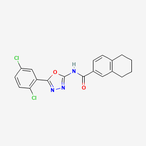 molecular formula C19H15Cl2N3O2 B6491389 N-[5-(2,5-dichlorophenyl)-1,3,4-oxadiazol-2-yl]-5,6,7,8-tetrahydronaphthalene-2-carboxamide CAS No. 891137-95-4