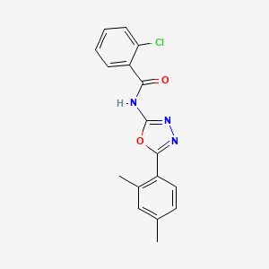 molecular formula C17H14ClN3O2 B6491396 2-chloro-N-[5-(2,4-dimethylphenyl)-1,3,4-oxadiazol-2-yl]benzamide CAS No. 891143-01-4
