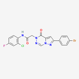 molecular formula C19H12BrClFN5O2 B6491401 2-[2-(4-bromophenyl)-4-oxo-4H,5H-pyrazolo[1,5-d][1,2,4]triazin-5-yl]-N-(2-chloro-4-fluorophenyl)acetamide CAS No. 1326910-92-2