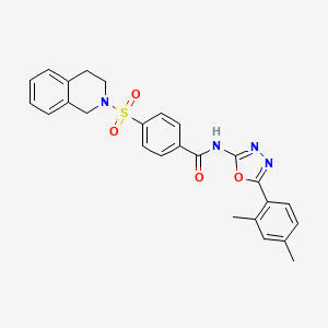 molecular formula C26H24N4O4S B6491412 N-[5-(2,4-dimethylphenyl)-1,3,4-oxadiazol-2-yl]-4-(1,2,3,4-tetrahydroisoquinoline-2-sulfonyl)benzamide CAS No. 891111-85-6