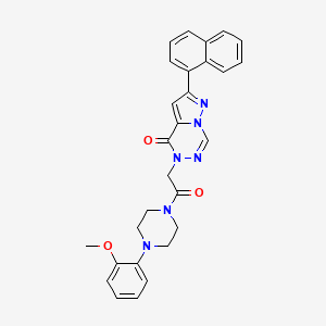 molecular formula C28H26N6O3 B6491431 5-{2-[4-(2-methoxyphenyl)piperazin-1-yl]-2-oxoethyl}-2-(naphthalen-1-yl)-4H,5H-pyrazolo[1,5-d][1,2,4]triazin-4-one CAS No. 1326826-74-7