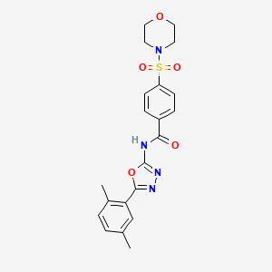molecular formula C21H22N4O5S B6491440 N-[5-(2,5-dimethylphenyl)-1,3,4-oxadiazol-2-yl]-4-(morpholine-4-sulfonyl)benzamide CAS No. 891118-20-0