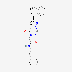 molecular formula C25H25N5O2 B6491446 N-[2-(cyclohex-1-en-1-yl)ethyl]-2-[2-(naphthalen-1-yl)-4-oxo-4H,5H-pyrazolo[1,5-d][1,2,4]triazin-5-yl]acetamide CAS No. 1326861-77-1