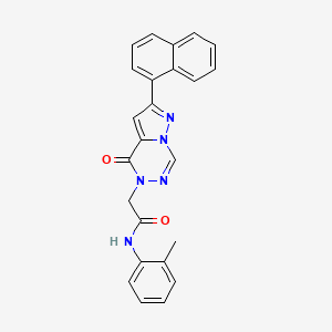 molecular formula C24H19N5O2 B6491454 N-(2-methylphenyl)-2-[2-(naphthalen-1-yl)-4-oxo-4H,5H-pyrazolo[1,5-d][1,2,4]triazin-5-yl]acetamide CAS No. 1326843-87-1