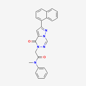 molecular formula C24H19N5O2 B6491462 N-methyl-2-[2-(naphthalen-1-yl)-4-oxo-4H,5H-pyrazolo[1,5-d][1,2,4]triazin-5-yl]-N-phenylacetamide CAS No. 1326926-36-6