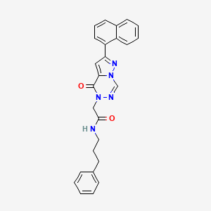 2-[2-(naphthalen-1-yl)-4-oxo-4H,5H-pyrazolo[1,5-d][1,2,4]triazin-5-yl]-N-(3-phenylpropyl)acetamide