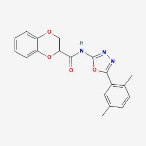 molecular formula C19H17N3O4 B6491470 N-[5-(2,5-dimethylphenyl)-1,3,4-oxadiazol-2-yl]-2,3-dihydro-1,4-benzodioxine-2-carboxamide CAS No. 891124-56-4
