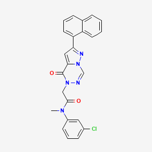 molecular formula C24H18ClN5O2 B6491472 N-(3-chlorophenyl)-N-methyl-2-[2-(naphthalen-1-yl)-4-oxo-4H,5H-pyrazolo[1,5-d][1,2,4]triazin-5-yl]acetamide CAS No. 1326825-45-9