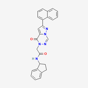 molecular formula C26H21N5O2 B6491474 N-(2,3-dihydro-1H-inden-1-yl)-2-[2-(naphthalen-1-yl)-4-oxo-4H,5H-pyrazolo[1,5-d][1,2,4]triazin-5-yl]acetamide CAS No. 1326905-64-9