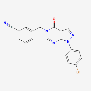 molecular formula C19H12BrN5O B6491483 3-{[1-(4-bromophenyl)-4-oxo-1H,4H,5H-pyrazolo[3,4-d]pyrimidin-5-yl]methyl}benzonitrile CAS No. 1326905-56-9